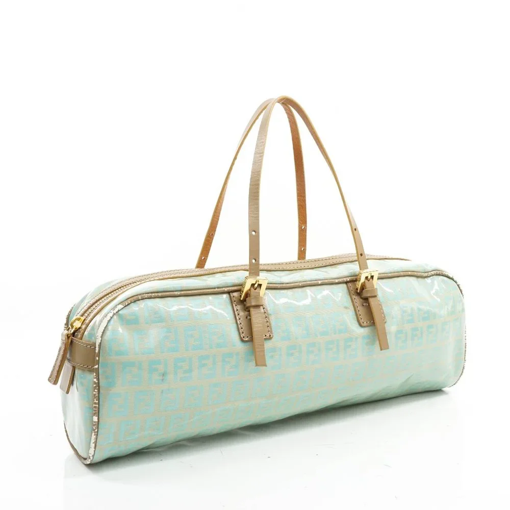 Auth Fendi Zucchino Hand Bag Light Blue #15070F96 - Picture 4 of 12